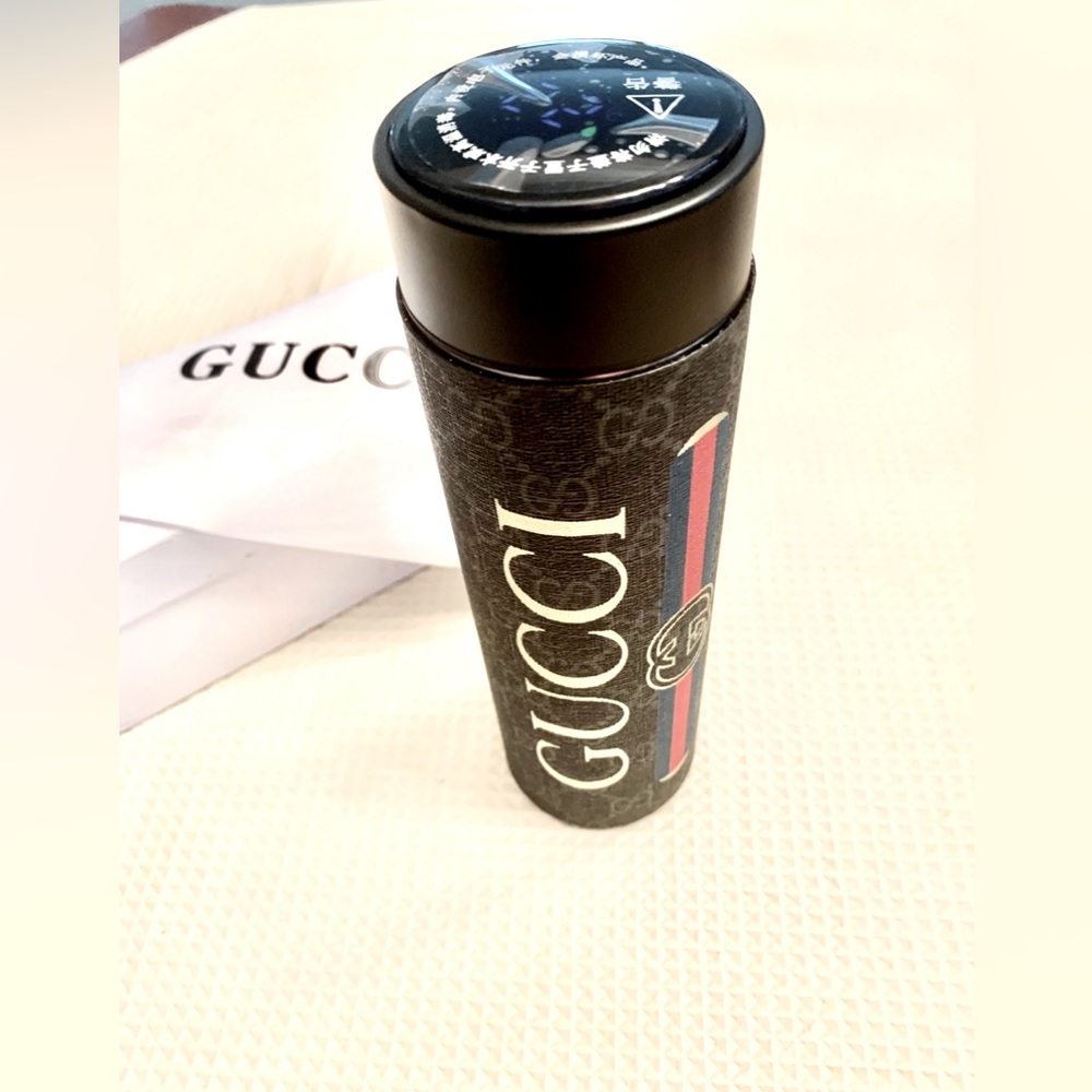 Luxury branded insulated tumbler with digital thermometer lid